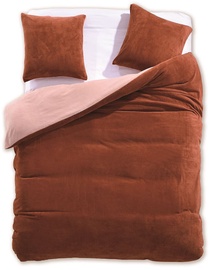 DecoKing Furry 12 Bedding Set Light Brown/Cream 155x220/80x80