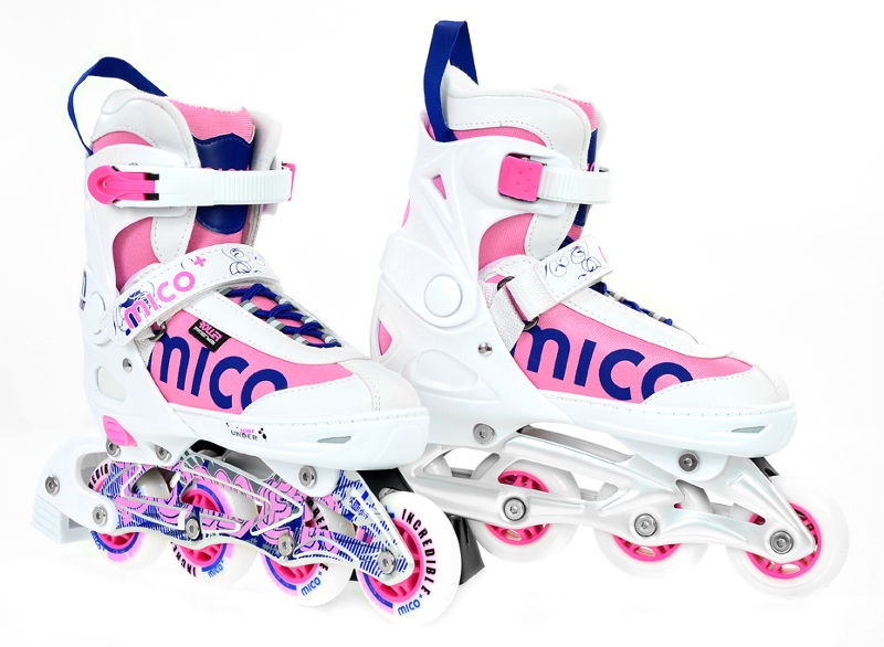 Роликовые коньки Mico Plus Twist Girl, синий/белый/розовый, 40-43