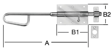 Durvju aizbīdnis, 400 mm x 100 mm