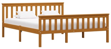 Кровать VLX Solid Pinewood 283242, коричневый, 208x168 см, с решеткой