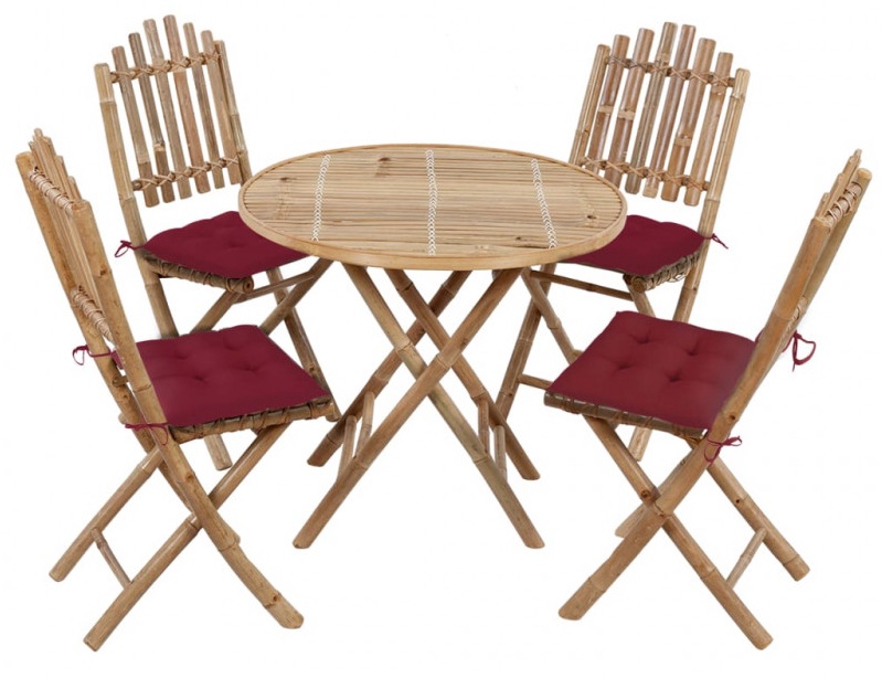 Āra mēbeļu komplekts VLX Outdoor Furniture Set, sarkans/brūns, 4 sēdvietas  - Ksenukai.lv