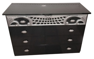 MN Chest Of Drawers 120x195x49cm Black/Silver