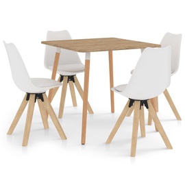 Обеденный комплект VLX 5 Piece 3057157, белый/коричневый