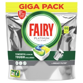 Trauku mazgājamās mašīnas kapsulas Fairy Platinum, 66 gab.