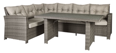 Home4you Pavia Corner Sofa And Table Set Brown
