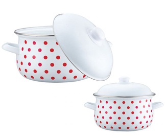 Peterhof Bianco Enamel Casserole 24cm 4.8l White