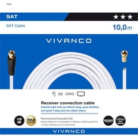 Juhe Vivanco Receiver Connection Cable White 10m 44060