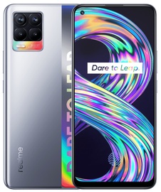 Мобильный телефон Realme 8, серебристый, 4GB/64GB