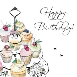 Clear Creations Cake Tray Birthday Card CL1219
