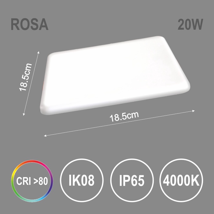 Светильник врезной Tope Rosa, 20Вт, 4000°К, LED, белый