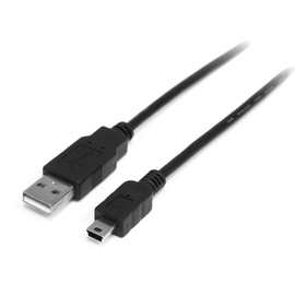 Провод StarTech USB2HABM2M, USB male/Mini USB male, 2 м, черный