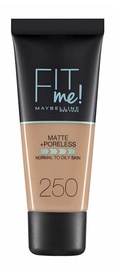 Tonuojantis kremas Maybelline Fit Me Matte + Poreless 250 Sun Beige, 30 ml