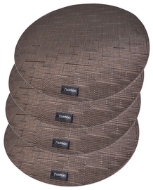 Fissman Table Mat Round D36cm 4Pcs Brown 0676