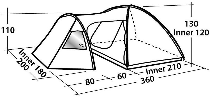 Trivietė palapinė Easy Camp Eclipse 300 120281, žalia