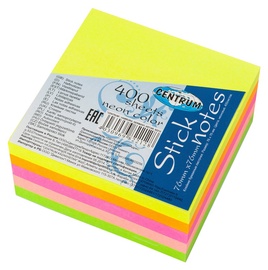 Kleepuvad märkmelehed Centrum Stick Notes 400 Sheets Neon Color 76mm x 76mm