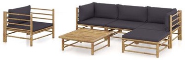 Välimööbli komplekt VLX Garden Lounge Set Bamboo, hall/pruun, 4-5 istekohta