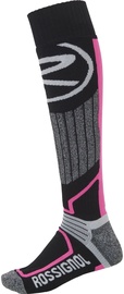 Zeķes Rossignol Ski L3 W Premium Wool, melna/rozā/pelēka, L