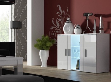 Kumode Cama Meble Soho S7 120 White/White Gloss, 120x41x80 cm