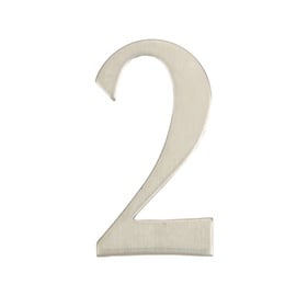 Durvju numurs Haushalt SS-2, 62 mm x 35 mm, nerūsējošais tērauds, nerūsējošā tērauda