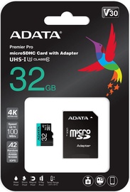 Atmiņas karte ADATA Premier Pro microSDHC 32GB UHS-I Class 10 A2