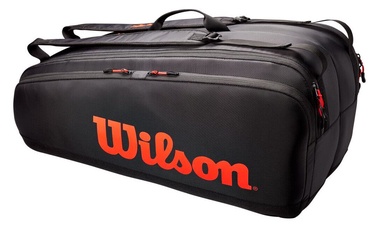 Теннисная сумка Wilson Super Tour Bag 12 Pack Black/Red, черный/красный