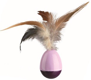 Rotaļlieta kaķim Trixie Wind Up Egg With Feathers, 6 cm