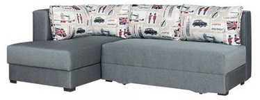 Kampinė sofa Bodzio Judyta Grey/London 1, kairinė, 225 x 155 x 77 cm