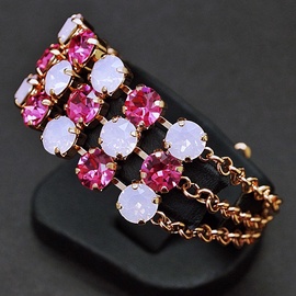 Diamond Sky Bracelet Rainbow II Rose Water Opal With Crystals From Swarovski