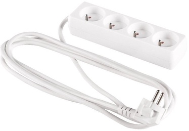Elcan Extension Cord 4 Outlet 250V 10A 3m White