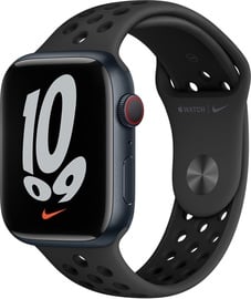 Viedais pulkstenis Apple Watch Nike Series 7 GPS + Cellular, 45mm Midnight Aluminium Case with Anthracite/Black Nike Sport Band - Regular