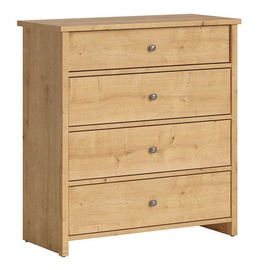 Black Red White Porto II Drawer Oak