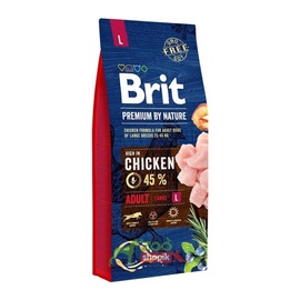 Sausā suņu barība Brit Premium By Nature Adult L Chicken, 15 kg