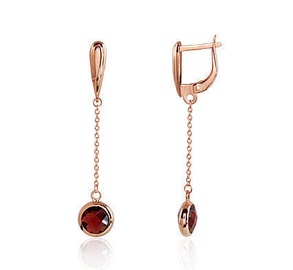 Diamond Sky 14K Red Gold Garnet Ring Diana XIII Solid Gold 585