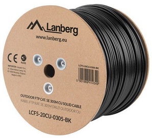 Провод Lanberg Cat5E CU FTP, Nėra, 305 м, черный