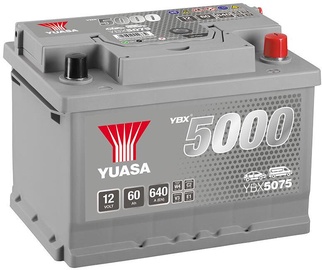 Аккумулятор Yuasa YBX5075, 12 В, 60 Ач, 640 а