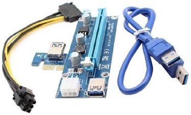 Qoltec Riser Card PCi-E 1x - 16x | USB 3.0 | SATA/ PCI-E 6pin