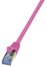 LogiLink Patch Cable Cat.6A from Cat.7 600 MHz S/FTP PIMF PrimeLine 10m Pink