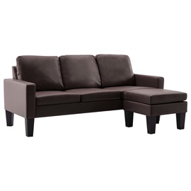 Diivan VLX Faux Leather 3-Seater 288770, pruun, parem, 184 x 130 cm x 82.5 cm