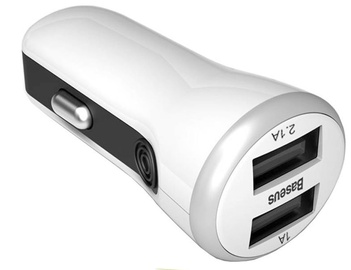 Lādētājs Baseus Tiny Dual USB Car Charger White