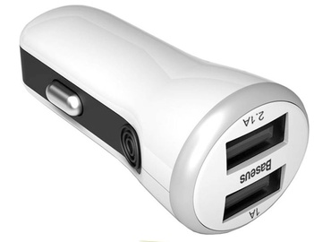 Laadija Baseus, 2 x USB, valge