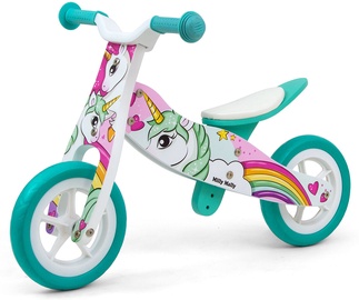Балансирующий велосипед Milly Mally Look, белый/зеленый, 9″