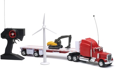 Newray RC Peterbilt Model Long Hauler With Farm Tractor and Hay 379