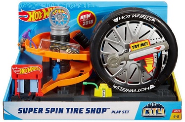 Mattel Hot Wheels City Super Spin Tire Shop Play Set FNB15