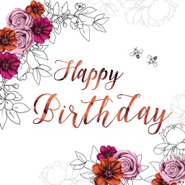 Clear Creations Orange & Pink Birthday Card CL1409