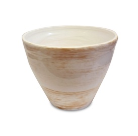 Puķu pods 10010005, keramika, Ø 320 mm, brūna/balta