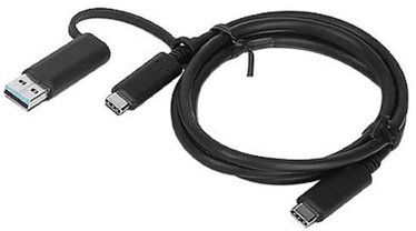 Кабель Lenovo Hybrid USB-C with USB-A Cable, черный, 0.05 м