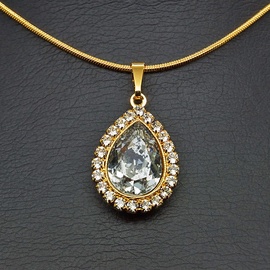 Diamond Sky Pendant Celestial Drop Silver Patina With Swarovski Crystals