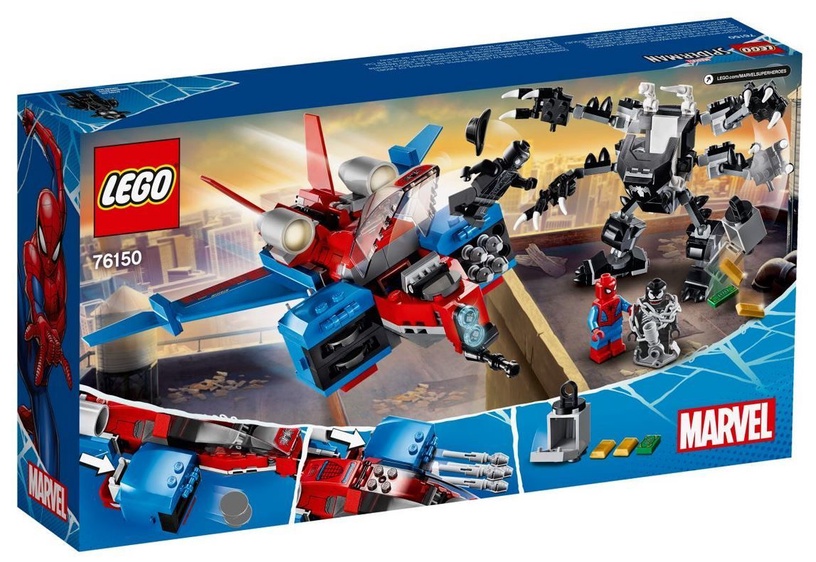 Конструктор LEGO Super Heroes Marvel Spider-Man Реактивный самолёт Человека-Паука против Робота Венома 76150, 371 шт.