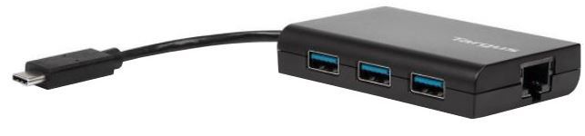 Адаптер Targus USB C / RJ-45, USB A x 3, черный