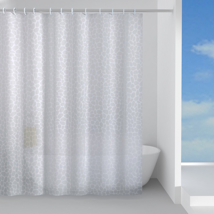 Штора для ванной Gedy Jungle TVI13422430, прозрачный/белый/серый, 2000 мм x 2400 мм